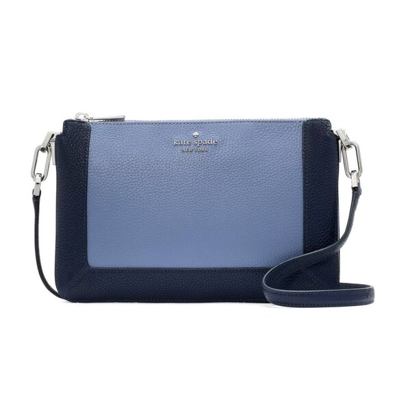 New Kate Spade Lena Colorblock Double Compartment Crossbody Parisian Navy Multi - Picture 1 of 5